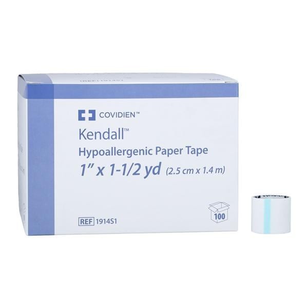 Kendall Medical Tape Paper 1"x1.5yds White Non-Sterile 100/Bx 5 BX/CA