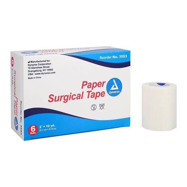 Surgical Tape Paper 2"x10yd White Non-Sterile 6/Pk 12 PK/CA