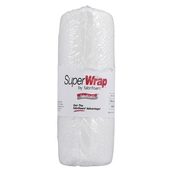 SuperWrap Stretch Bandage Nylon/Lycra/Foam Back /Elastic 6"x10 White Ea