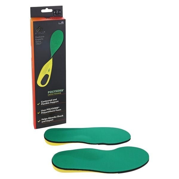 Cross Trainer Insole Green Full Length Men 6-7.5 / Women 7-8.5