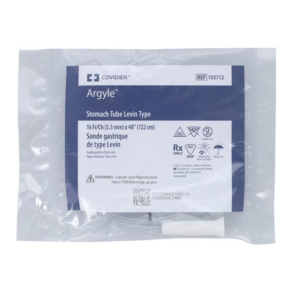 Argyle Stomach/Nasogastric Levin Tube 16Fr 48" 50 EA/CA