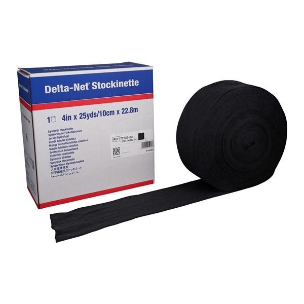 Delta-Net Orthopedic Stockinette Black 4"x25yd 2 RL/CA