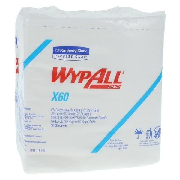 Wipers 1/4 Fold Hydroknit 12.5 in x 14.4 in White 76/Pk 12 PK/CA