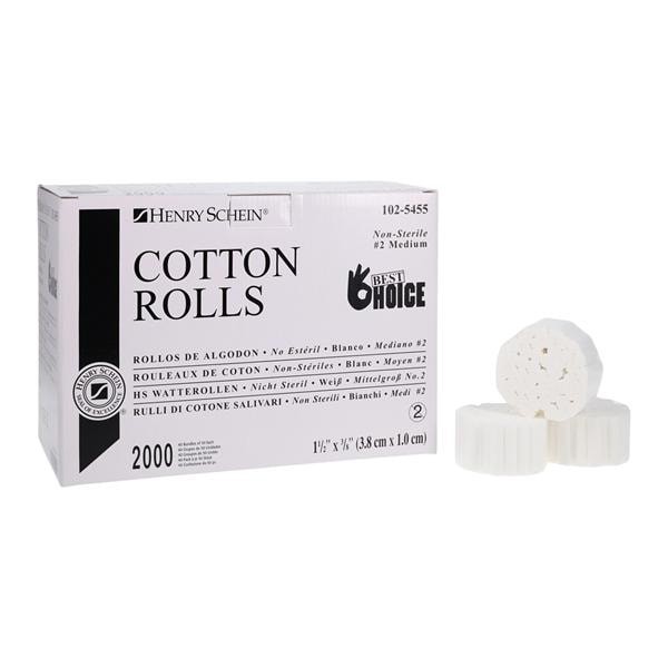 Cotton Roll 1.5 in Non Sterile 2000/Bx 12 BX/CA