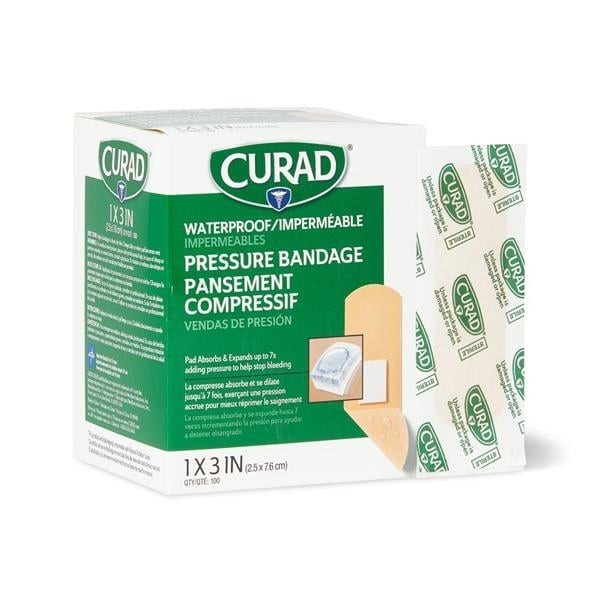 Curad Pressure Bandage Cellulose 1x2.75" Flesh Sterile 100/Bx 20 BX/CA