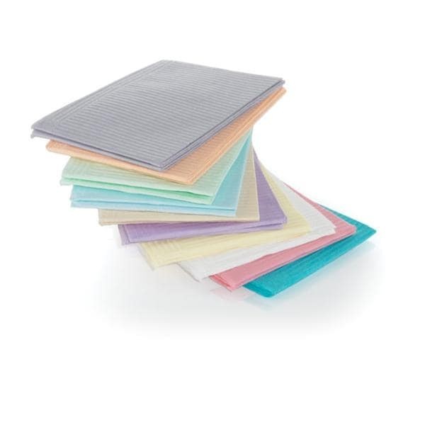 SafeBasics Patient Bib 2 Ply Tissue / Poly 13 in x 18 in Green Disposable 500/CA
