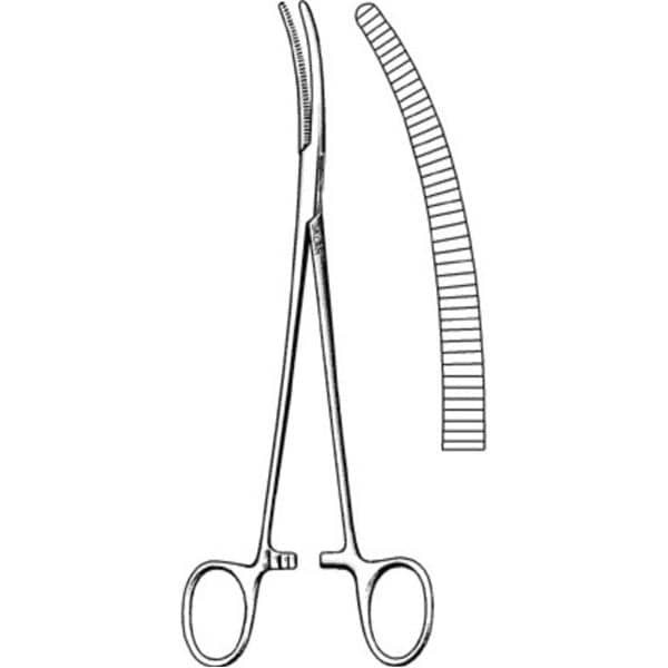 Vanderbilt Hemostatic Forceps Curved 8-1/2" Stainless Steel Non-Sterile Ea