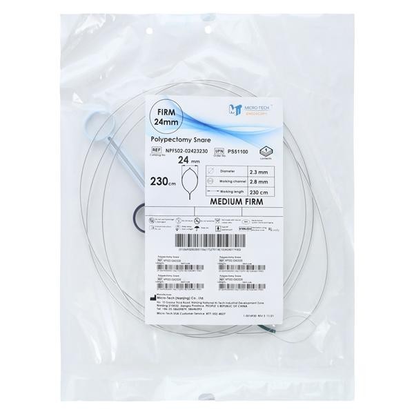 Polypectomy Snare 230cm Oval/Firm Loop Wire Large 24mm Hot Firm 10/Bx