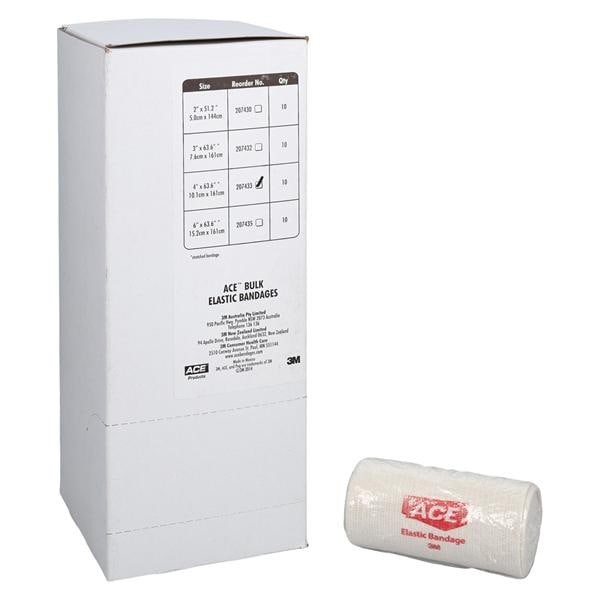 ACE Stretch Bandage Rubber/Elastic 4"x5.3' Beige Non-Sterile 10/Bx 5 BX/CA