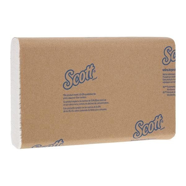 Scott Towel Multifold Disposable 40% Recycled Fiber 9.2 in x 9.4 in Wht 4000/Ca