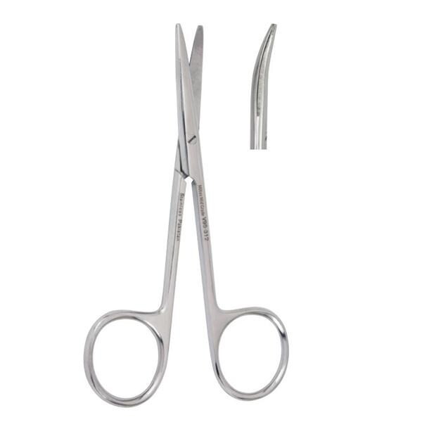 Vantage Strabismus Scissors Curved 4" Stainless Steel Ea