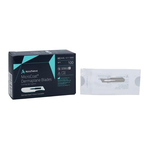 AccuThrive Stainless Steel Sterile Dermaplaning Blade No. 10S Disposable 100/Bx 5 BX/CA