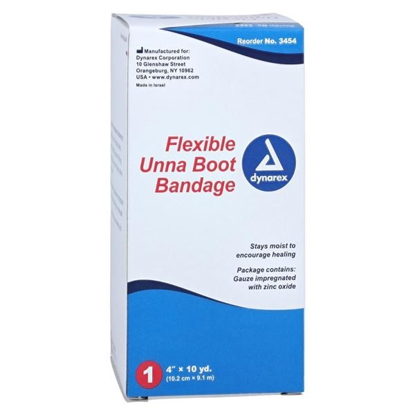 Unna Boot Bandage Zinc Oxide 4"x10yd White Non-Sterile 1/Ea 12 EA/CA