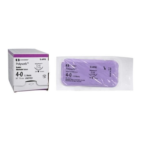 Polysorb Suture 4-0 30" Polyester Braid C-13 Undyed 12/Bx