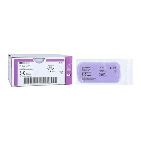 Polysorb Suture 3-0 30" Polyester Braid C-23 Undyed 36/Ca