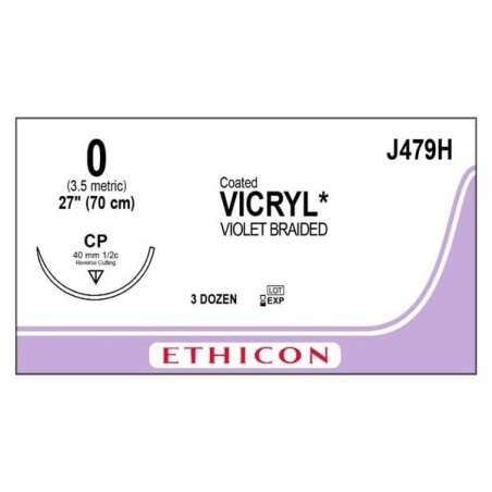 Vicryl Suture 0 1x27" Polyglactin 910 Braid CP Violet Bx