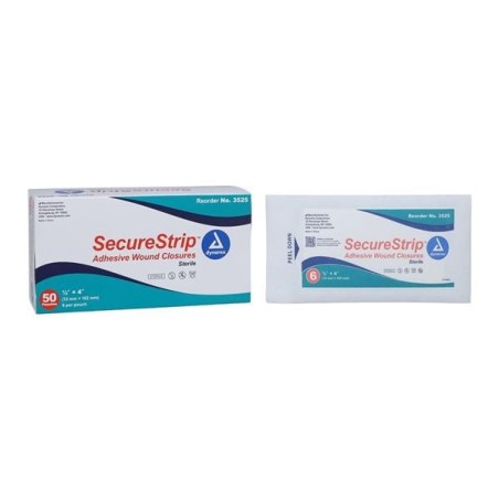 Secure Strip Wound Closure Strip Non-Woven 1/2x4" Porous White 50/Bx 4 BX/CA