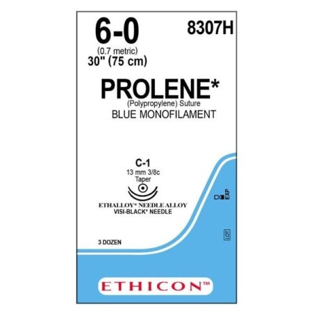 Prolene Suture 6-0 30" Polypropylene Monofilament C-1/C-1 Blue 36/Bx