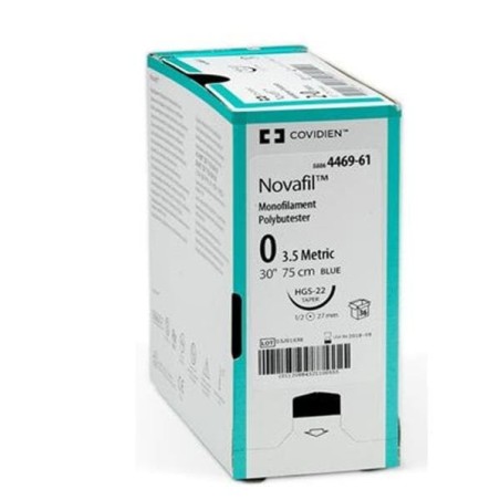 Novafil Suture 4-0 18" Polybutester Monofilament SBE-3 Blue 12/Ca
