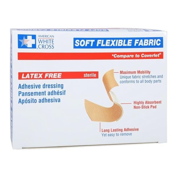 Softflex Adhesive Bandage Fabric 1x3" Tan Sterile 100/Bx 12 BX/CA
