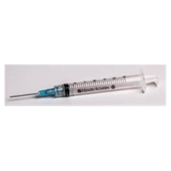 Hypodermic Syringe 23gx1" 3cc Deep Blue LL Atchd Ndl Cnvntnl No Dead Spc 100/Bx 8 BX/CA