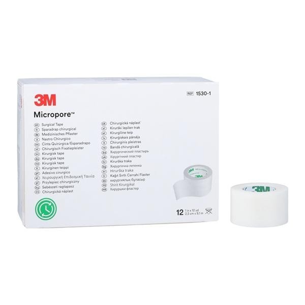 Micropore Surgical Tape Paper 1"x10yd White Non-Sterile 12/Bx 10 BX/CA