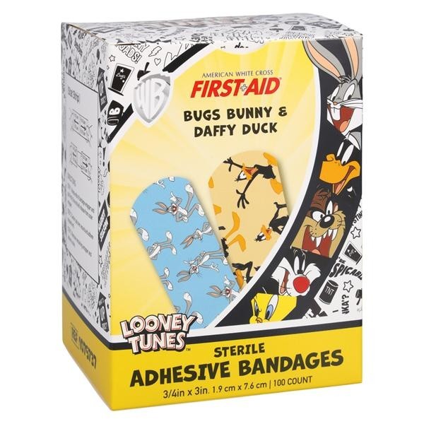 Stat Strip Adhesive Bandage Plastic 3/4x3" LnyTn/BgsBny/DfyDck Strl 100/Bx 12 BX/CA