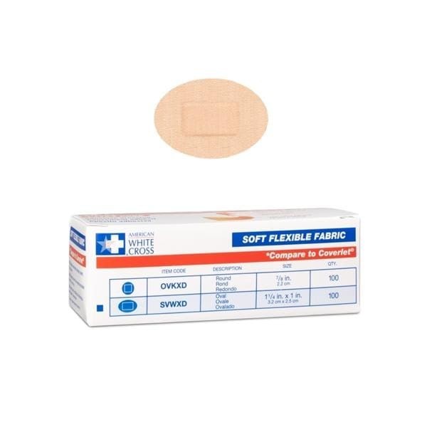 Softflex Adhesive Bandage Fabric 7/8x1-1/4" Tan Sterile 100/Bx 12 BX/CA