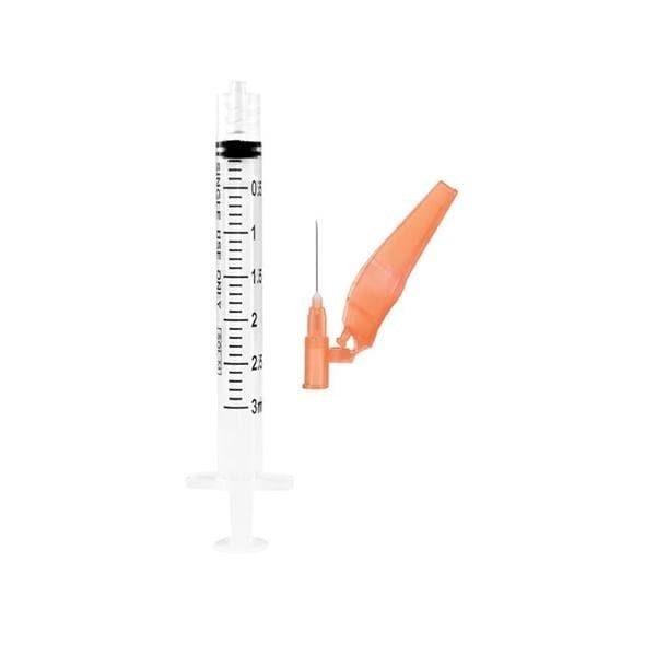 Sol-Care Luer Lock Syringe/Needle 25gx1.5" 3mL Safety Device LDS 50/Bx 6 BX/CA