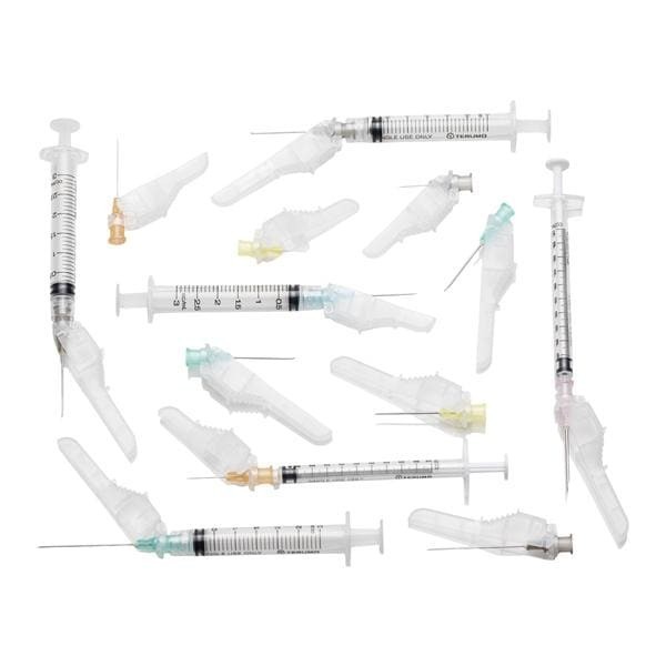 SurGuard 3 Hypodermic Syringe/Needle 20gx1" 3cc Ylw LL Sfty No Dead Spc 100/Bx 4 BX/CA