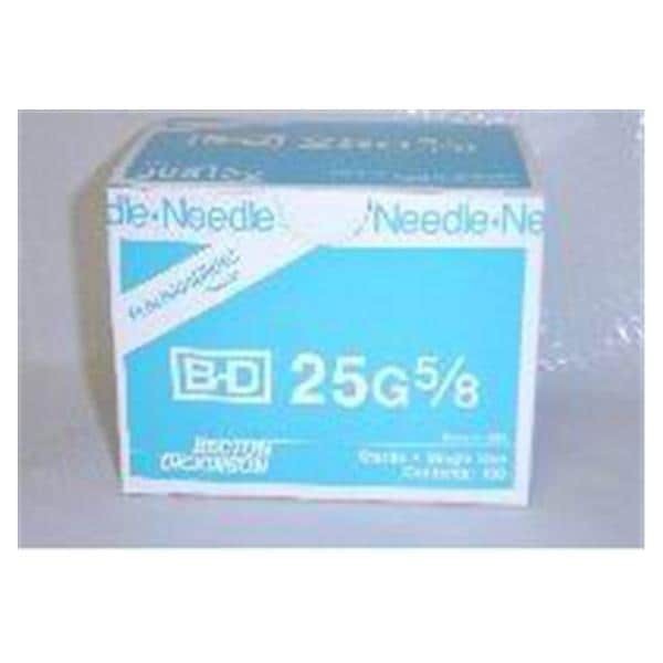 PrecisionGlide Hypodermic Needle 25gx5/8" Blue Cnvntnl Low Dead Space 100/Bx 10 BX/CA