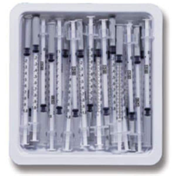SafetyGlide Allergy Syringe/Needle 27gx1/2" 1cc Gray Safety No Dead Spc 25/Tray 40 PK/CA
