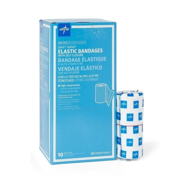 Swift-Wrap Bandage Cotton/Polyester/Elastic 4"x 5Yd White Non-Sterile 20/Ca