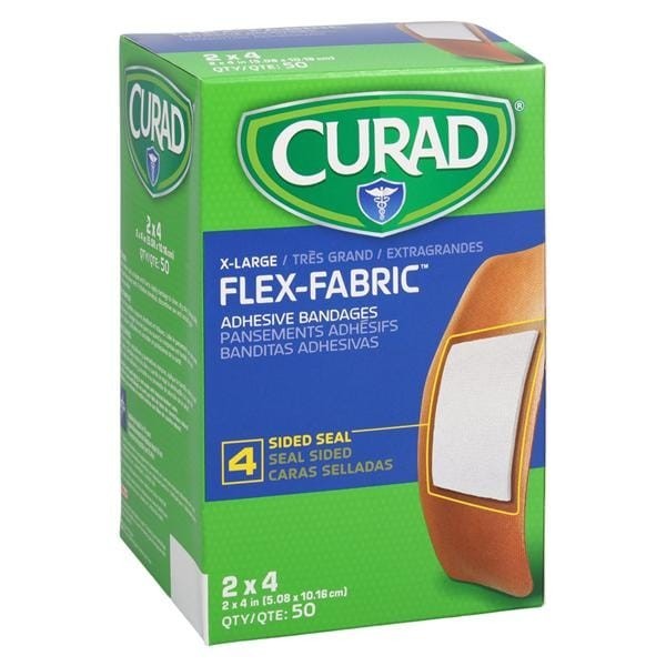 Curad Strip Bandage Fabric 2x4" Flesh Sterile 50/Bx 12 BX/CA